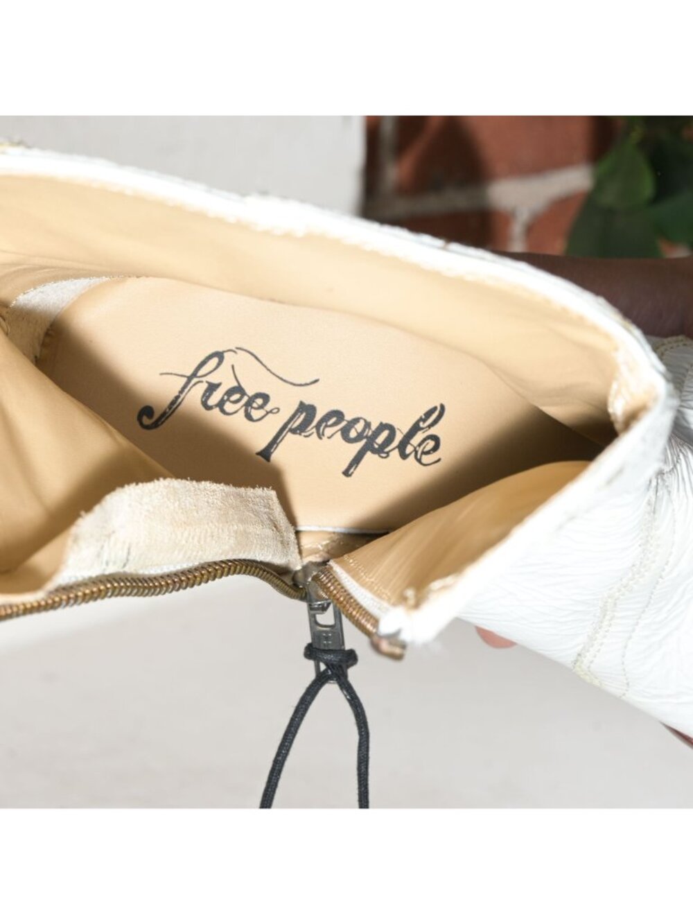 Free People White Leather Western Ankle Boots Womens 9.5 - Picture 6 of 8